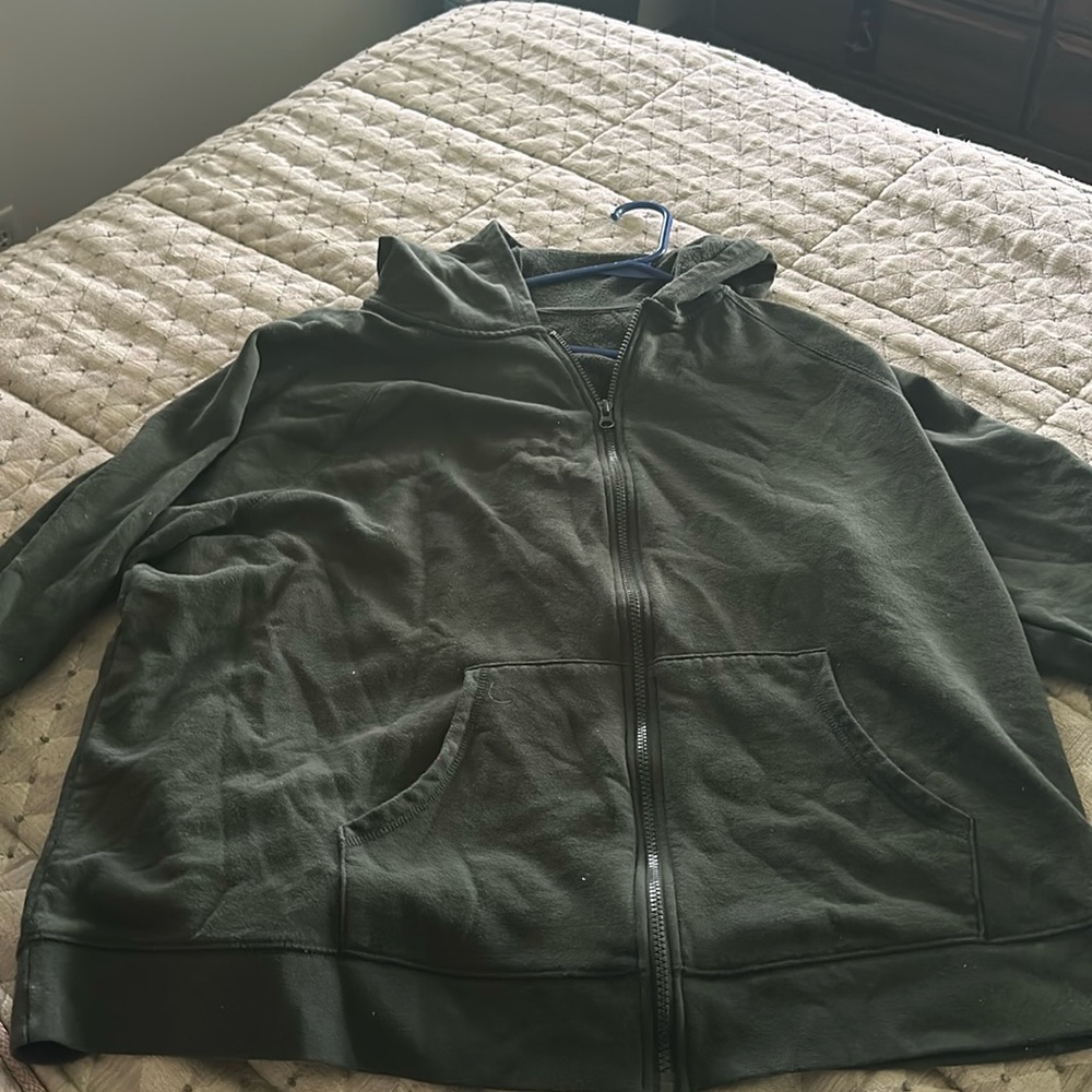 Green zip up hoodie